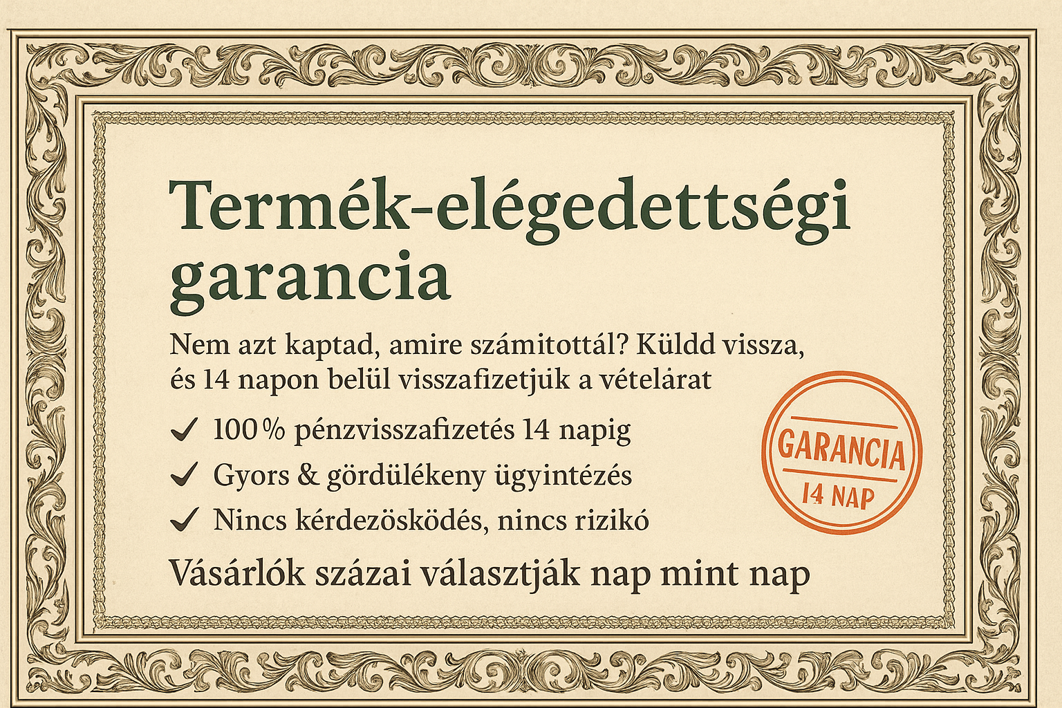 Termék-elégedettségi garancia – BaluOffice